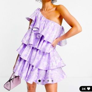 Lavender ruffled tiered dress ASOS